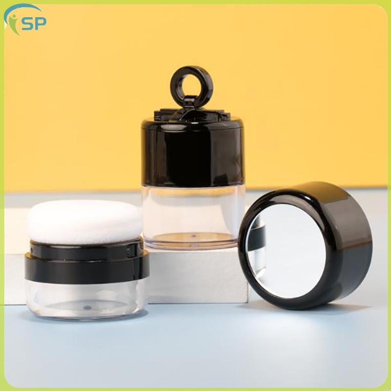 # Fashion TH # Case With Mushroom Sponge Puff Portable Loose Box With Mirror Travel Diy Cosmetic Fou