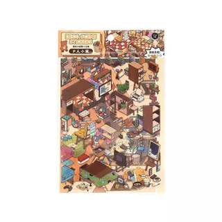 Idako [My Cabin Fiftth Bullet] 2.5D ภูมิทัศน์สติกเกอร์อาคารทําด้วยมือ diy ฉากห้องโดยสารสามมิติ SS729