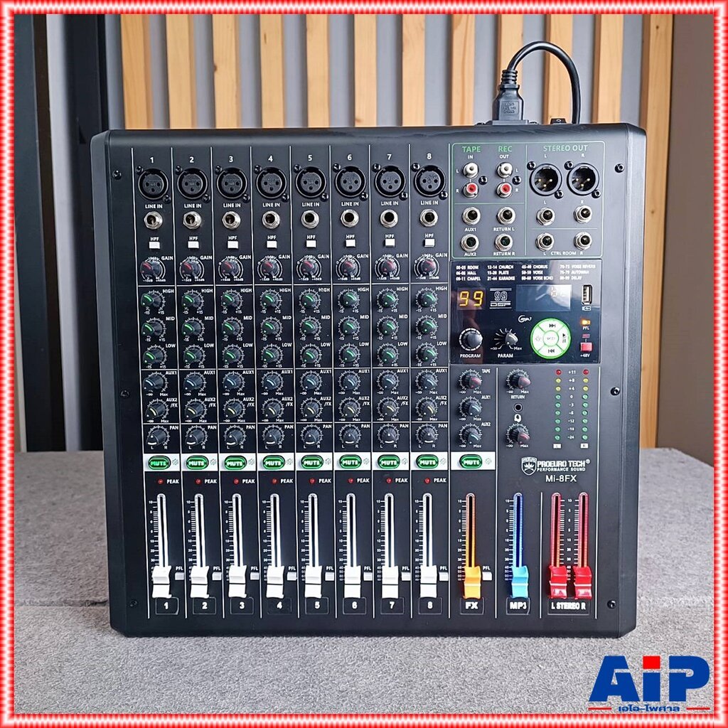 PROEUROTECH MI-8FX MIXER มิกซ์ โปรยูโรเทค มิกเซอร์ มีเอฟเฟค MI 8FX รองรับ USB และ บูลทูธ MI8FX เอไอ-
