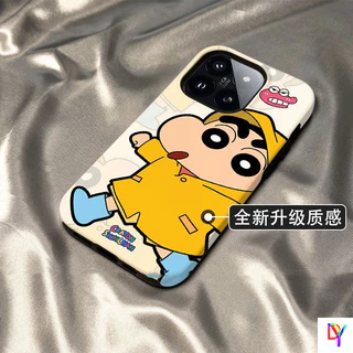 น่ารัก Crayon Shin-chan 2-in-1 Double-LayerสําหรับiPhone 17/16 Pro Max/16 Pro/15/14/13 Pro Max/12/11 Pro Max/Xs Max/7/8 Plus - สีดําAnti-Dropกันกระแทกฝาครอบป้องกัน