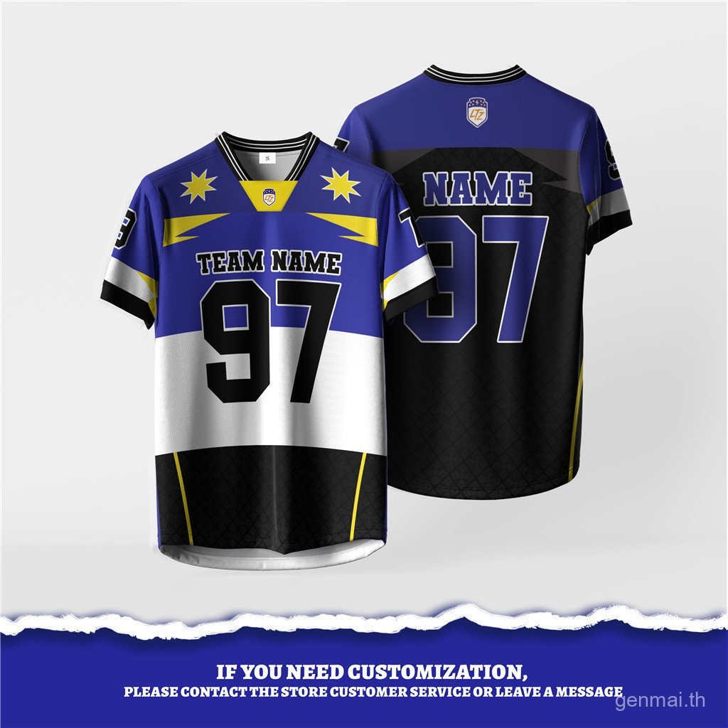 เสื้อยืดNFL Edition คอเต่าแบบเรโทร พร้อมพิมพ์ลายเต็มตัว สำหรับท่านชายและหญิง