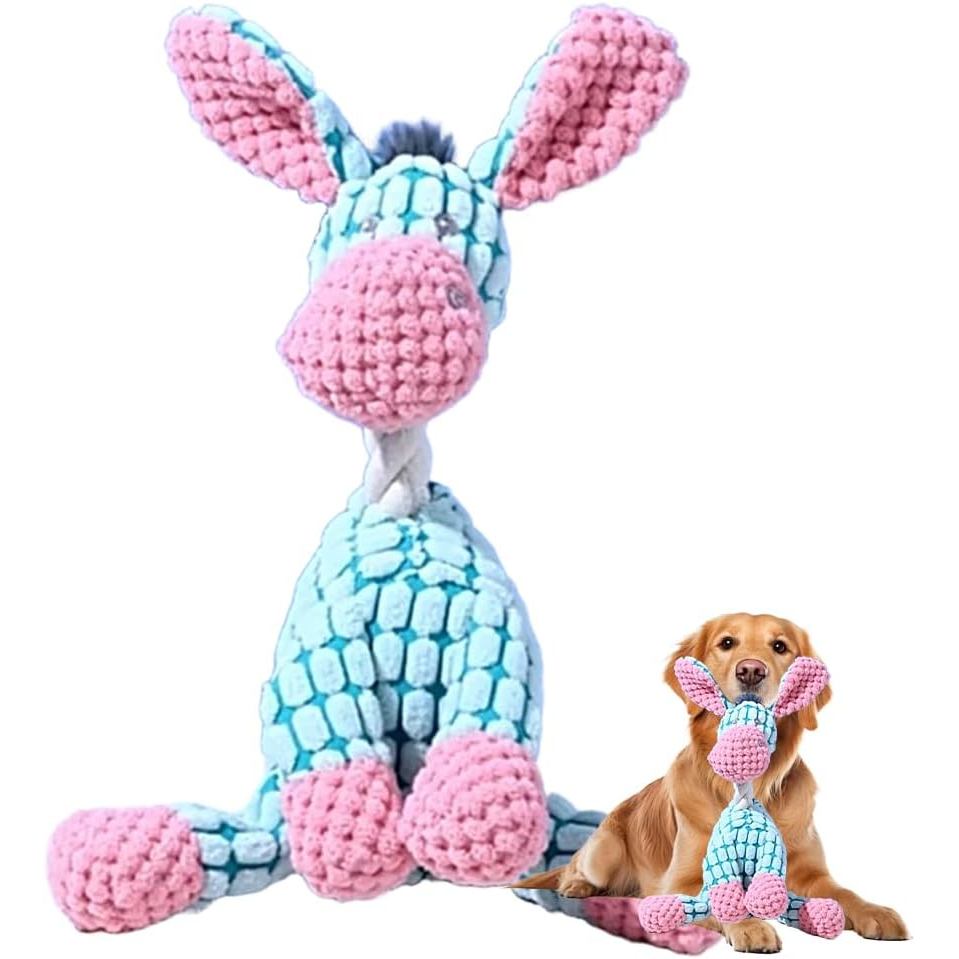 ของเล่นสุนัขผ้าตุ๊กตา Squeaky Plush Dog Toy ทนกัด มีเสียง สำหรับเคี้ยว เล่น ดึง และขัดฟันสุนัข