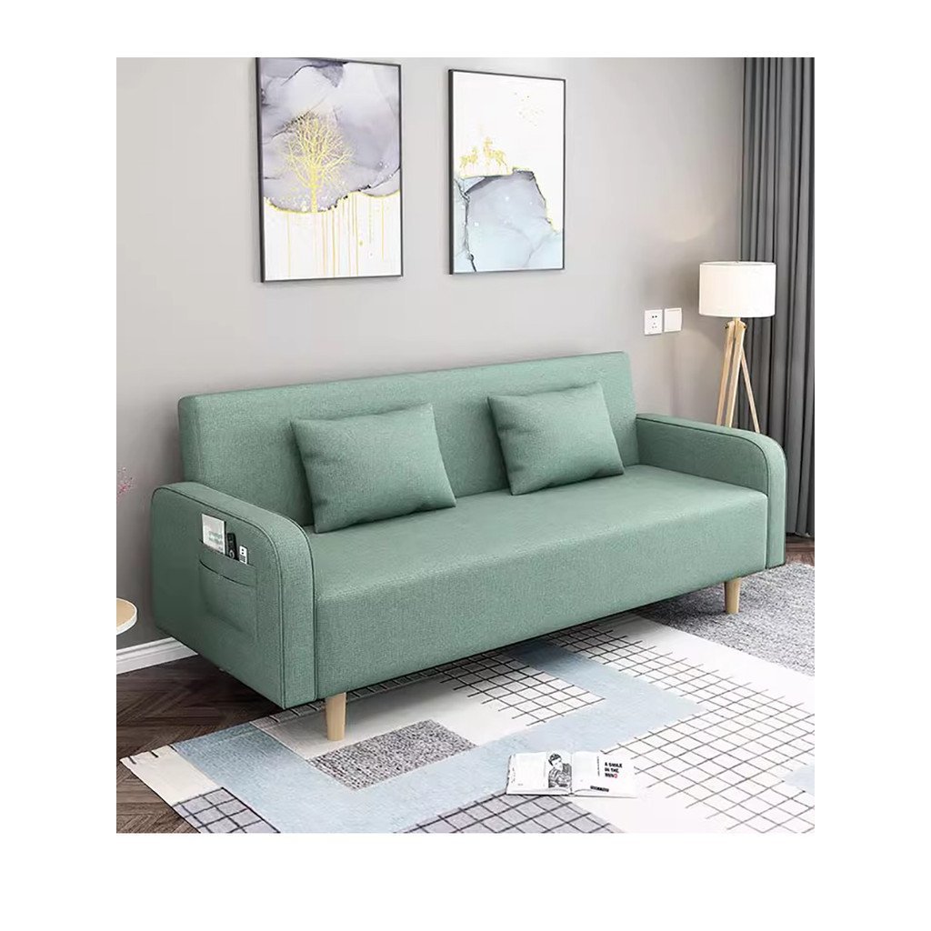 Double Apartment Three-Person ผ้า A9L Simple Small Apartment โซฟาขี้เกียจ Dual-ใช้ที่ถอดออกได้ล้างทํ