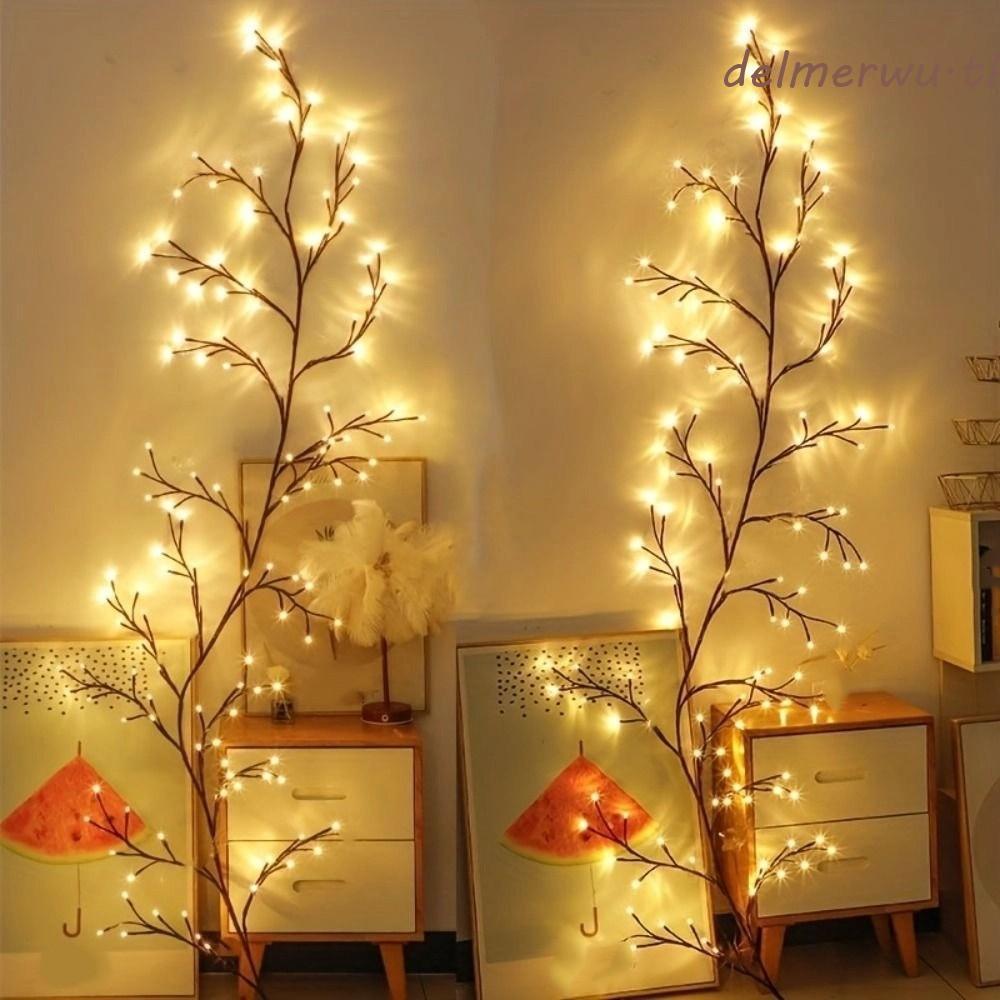 DELMERWU Tree Branch String Light, 8 โหมด Willow Vine ไฟคริสต์มาส LED, Birch Tree Bendable ฮาโลวีน D