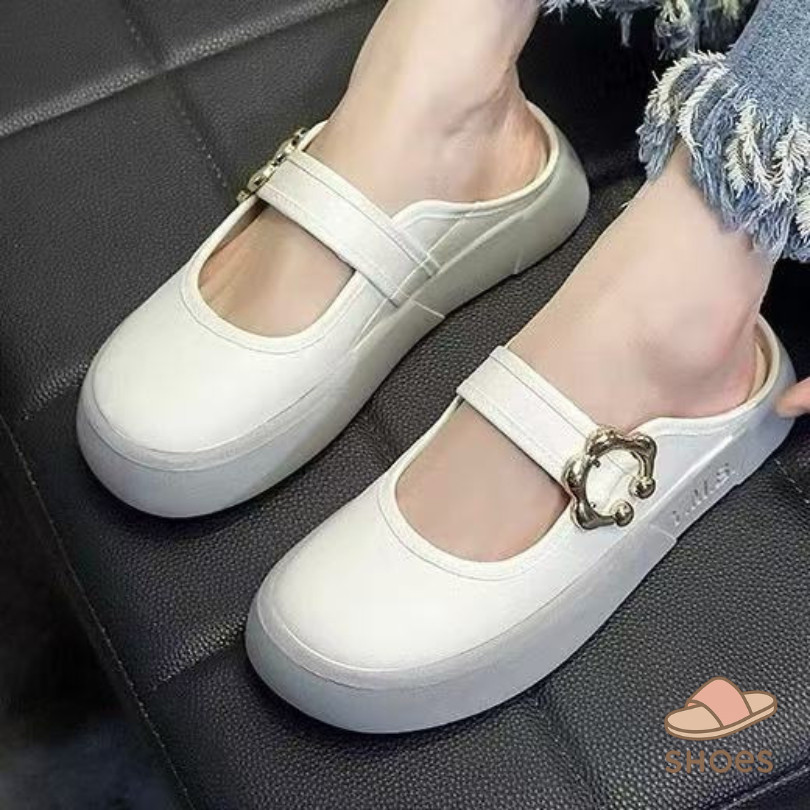 DZB HOME  รองเท้าสวมเปิดส้น พื้นนิ่ม ใส่สบาย งานหนังอย่างดี รองเท้าแฟชั่น ใส่ออกงานได้หลายโอกาส BB015 - รูปที่ 4