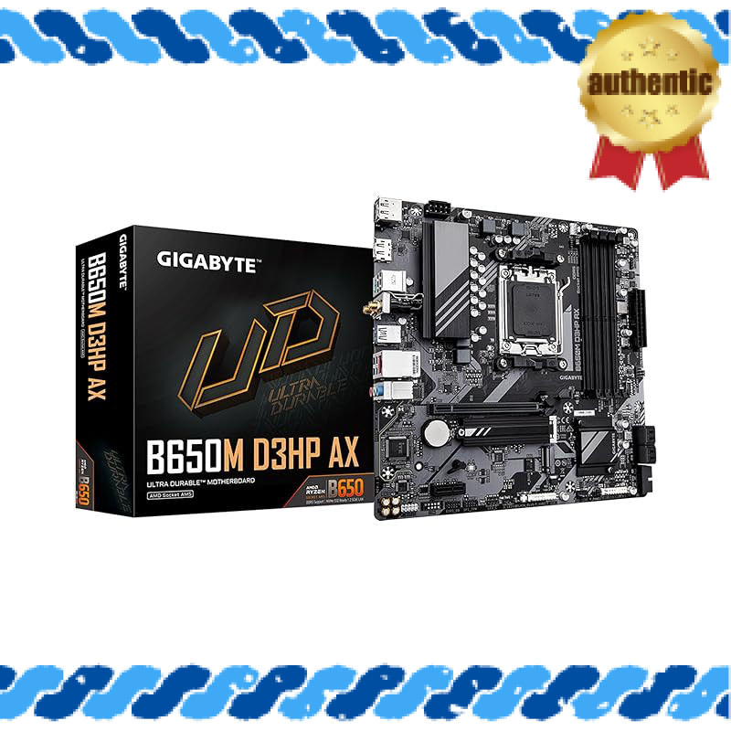 GIGABYTE B650M D3HP AX (rev. 1.0) AM5 LGA 1718 AMD B650 M-ATX DDR5, 2X PCIe 4.0 M.2, PCIe 4.0, USB 3