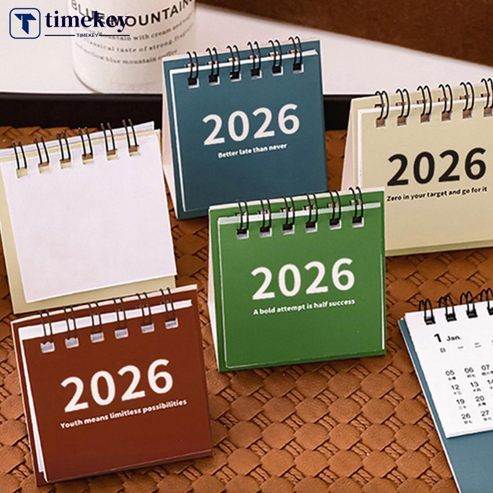 TME 2025.6-2026.12 Mini Simple ปฏิทินปฏิทินตั้งโต๊ะขนาดเล็ก Creative Coil ปฏิทิน Planner เดสก์ท็อปตก