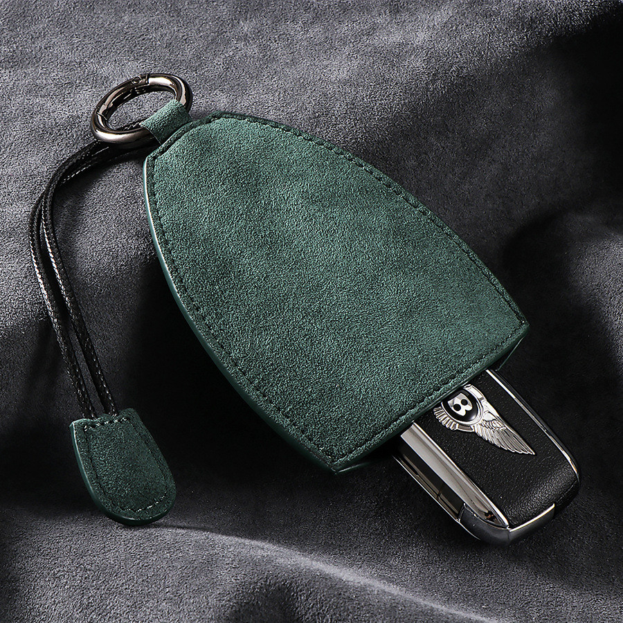 Alcantara กุญแจรถหญิง Universal Pull-out Key Case พวงกุญแจหนังแท้เหมาะสําหรับ Bentley Red Flag