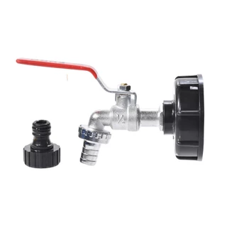 IBC Tote Adapter S60x6 ถึง 16 มม. ขั้วต่อท่อ | ก๊อกน้ําโลหะเชื่อมต่ออย่างรวดเร็วสําหรับคอลเลกชันน้ําฝนและสวนชลประทาน