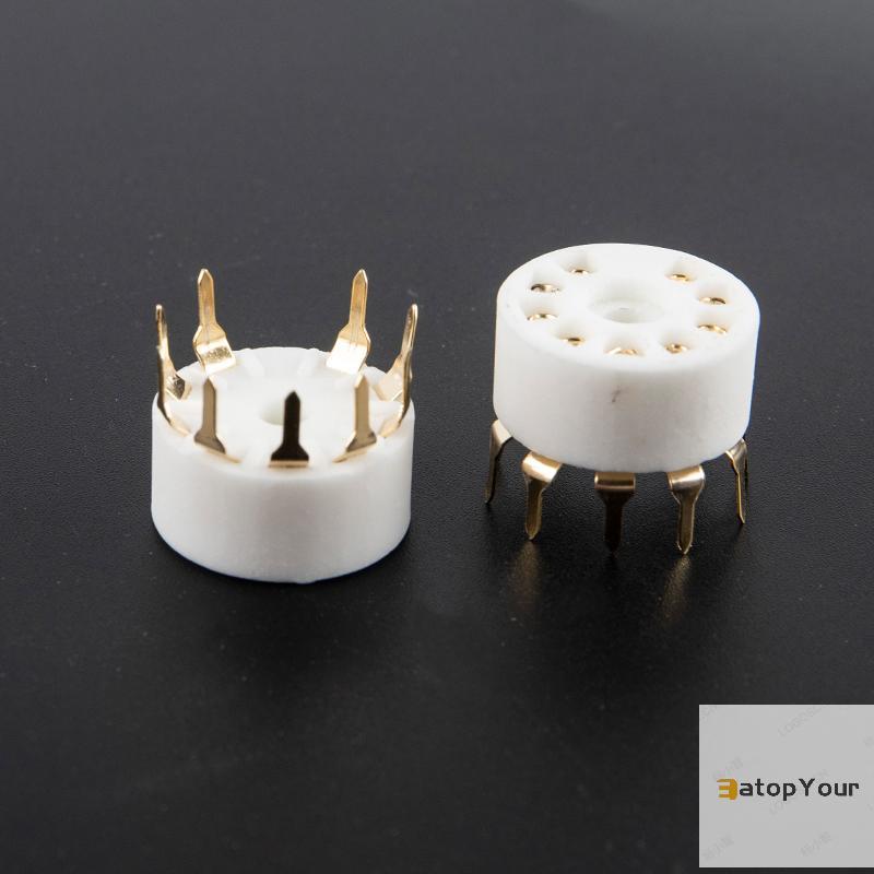 EatopYour 5 ชิ้นเซรามิค 9pin B9A PCB Mount Tube Socket 12AX7 12AT7 Hifi Audio Vintage AMP ใหม่