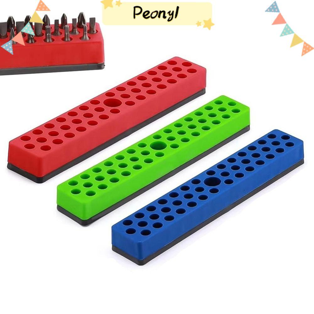 PEONY Magnetic Hex Bit Holder Organizer, พลาสติก + แม่เหล็ก 43 หลุมไขควง Bit Storage Organizer, Stro