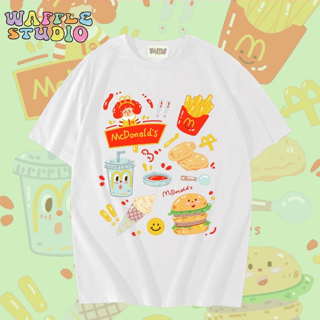 [ ส่งฟรี 🔥 ] WS1809 เสื้อยืดโอเวอร์ไซส์ ผ้าคอตตอน  เสื้อยืดเกาหลี เสื้อยืด  WAFFLE STUDIOS-5XL