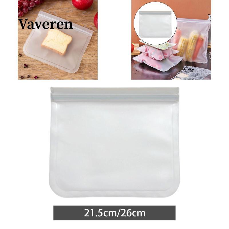 [Vaveren] Freezer Food Bag PEVA Ziplock Leakproof Reusable Portable Storage เหมาะสําหรับ Home Travel