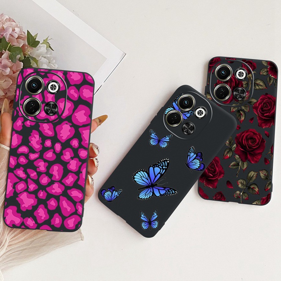 กรณีนุ่มสําหรับ Tecno Pova 6 Neo 5G สีดําผีเสื้อภาพวาดแฟชั่นกลับสําหรับ Tecno Pova 6Neo 5G Capa 6.67
