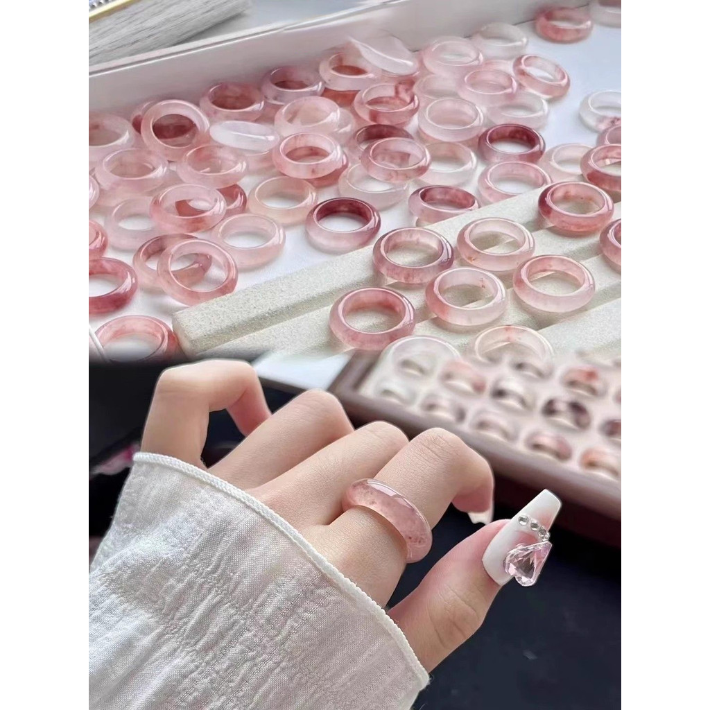 แหวนสีชมพูพีชบลอสซั่มหวาน