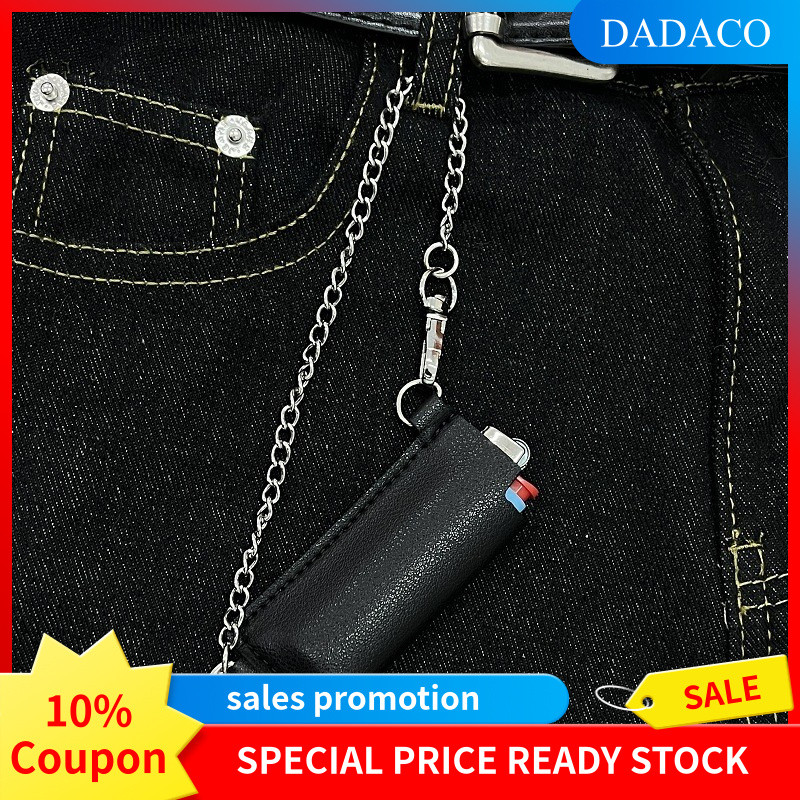 Retro Niche Design Cross-Border Chain แบบพกพาไฟแช็กซองหนังป้องกันเครื่องประดับสร้างสรรค์พวงกุญแจเครื่องประดับเอว