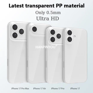 0.5 มม.กรณี PP โปร่งใสบางเฉียบสําหรับ Apple iPhone 17 16 Pro Max 17 Air Anti-Fingerprint Clear น้ําหนักเบา Protector ฝาครอบ Shell