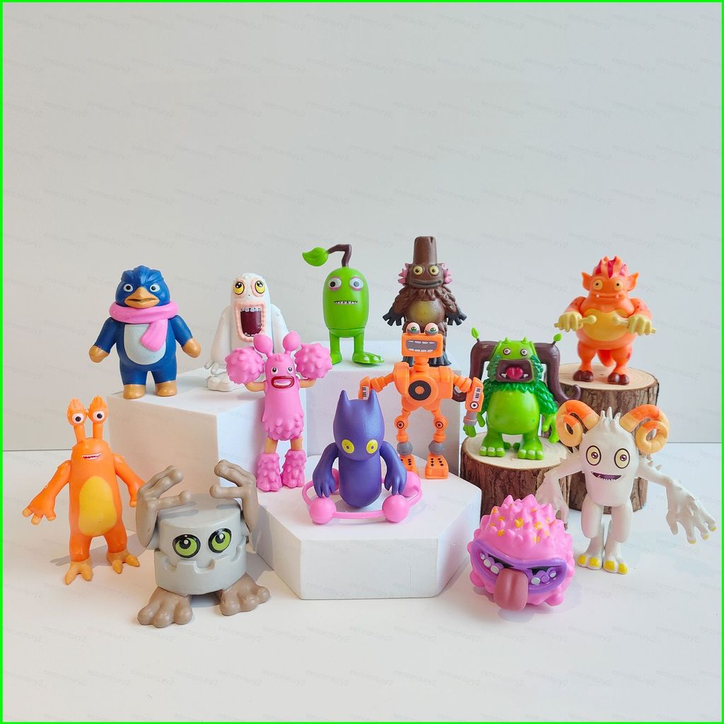 GC 13pcs My Sing Monsters Action Figure Ghazt Noggin Mammott Pango Furcorn Maw Drumpler PomPom ของเล