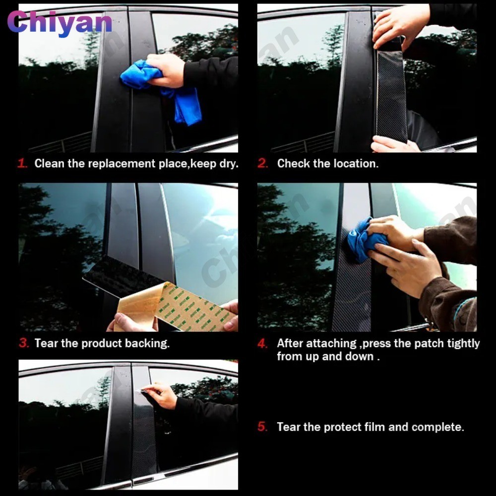 6 ชิ้นเคลือบเงาสีดํารถประตูกลาง BC เสาโพสต์ Trim สําหรับ Honda BRV BR-V DG3 2022-2026 คาร์บอนไฟเบอร์สไตล์กระจกผลหน้าต่างคอลัมน์ศูนย์ PC วัสดุสติกเกอร์ - รูปที่ 5