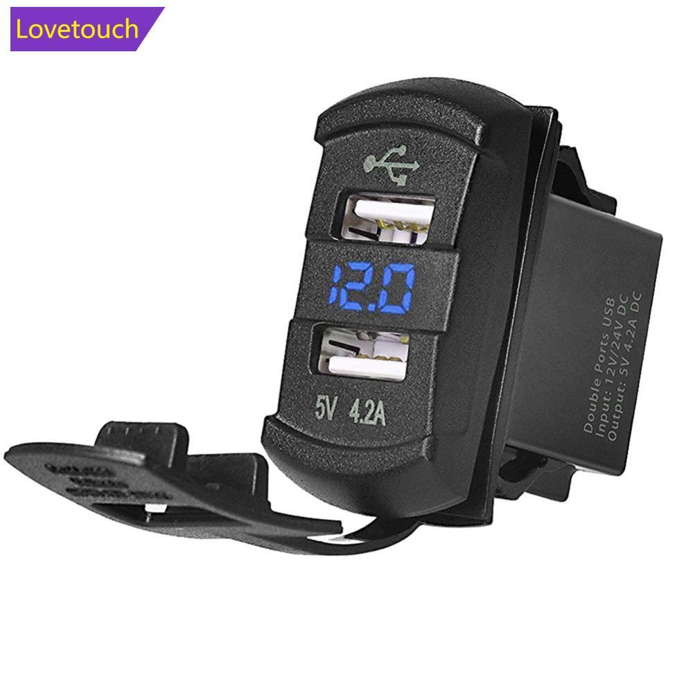 LOVETOUCH 5V 4.2A Universal LED Car Charger สวิตช์ USB คู่สําหรับเรือ UTV ATV G9W3
