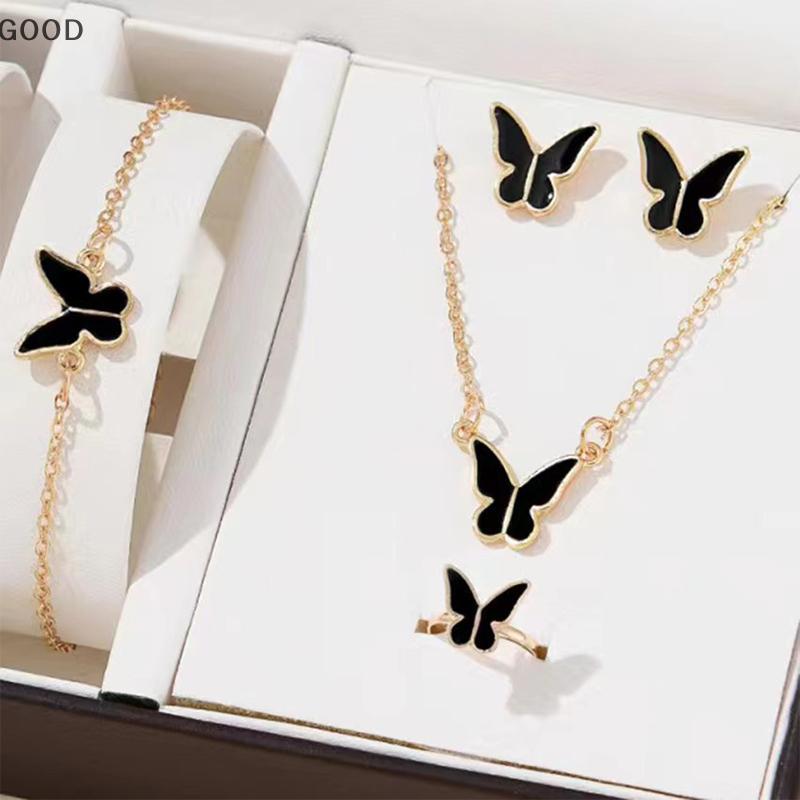 [GD] 5PCS จี้แฟชั่นสร้อยคอต่างหูแหวนสร้อยข้อมือชุดสําหรับผู้หญิงชุดเครื่องประดับเจ้าสาวงานแต่งงานเคร