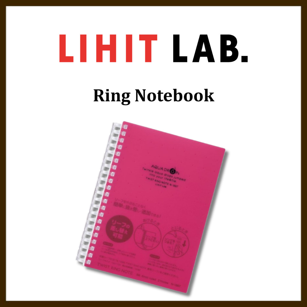 Rihitarabu Open Ring Notebook Twist Notebook B6 21 Holes 70 Sheets Red N1667-3