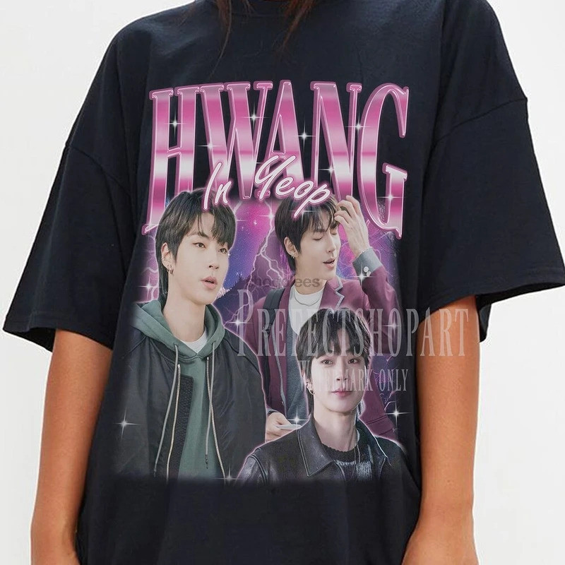 Hwang In Yeop เสื้อยืด-Hwang In Yeop แฟนเสื้อเกาหลี Vintage Tees Hwang In Yeop Retro เสื้อนักแสดงเกา