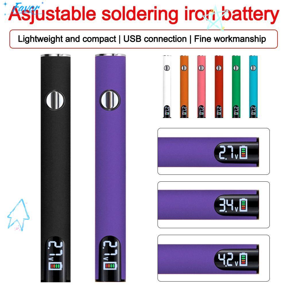 FAVOR ชุดหัวแร้งขนาดเล็ก,เครื่องมือซ่อมเชื่อม510ด้ายแบตเตอรี่หัวแร้งไฟฟ้า,ปรับความร้อนชุดแบตเตอรี่อุปกรณ์ความร้อนปรับแรงดันไฟฟ้าเหล็กเค