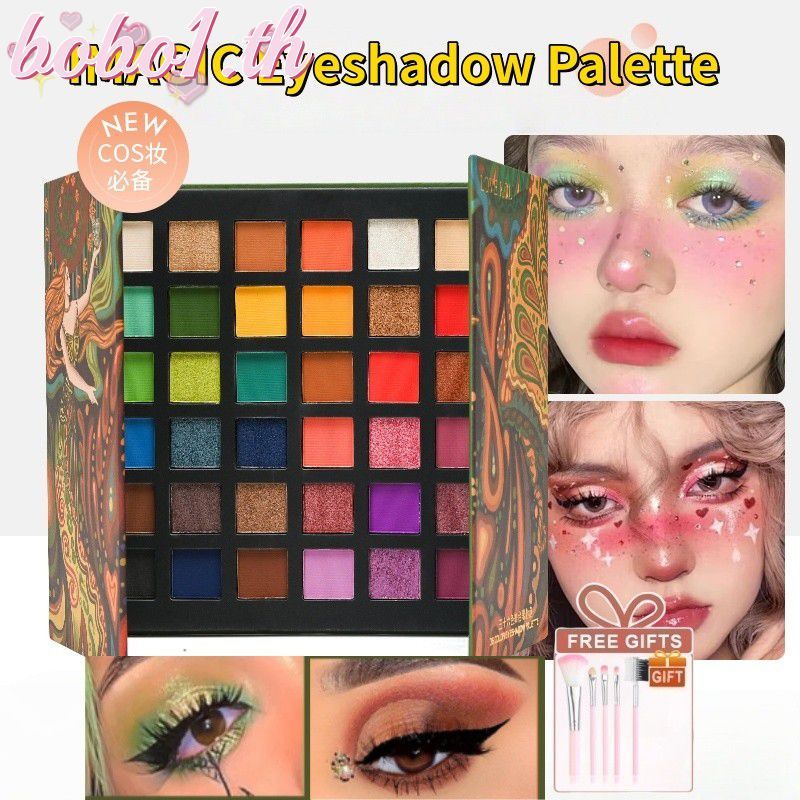 IMAGIC ของขวัญฟรีIMAGIC Eyeshadow Palette กันน้ําเหงื่อติดทนนาน 36 สี Fine Smooth Powder Eye Shadow 