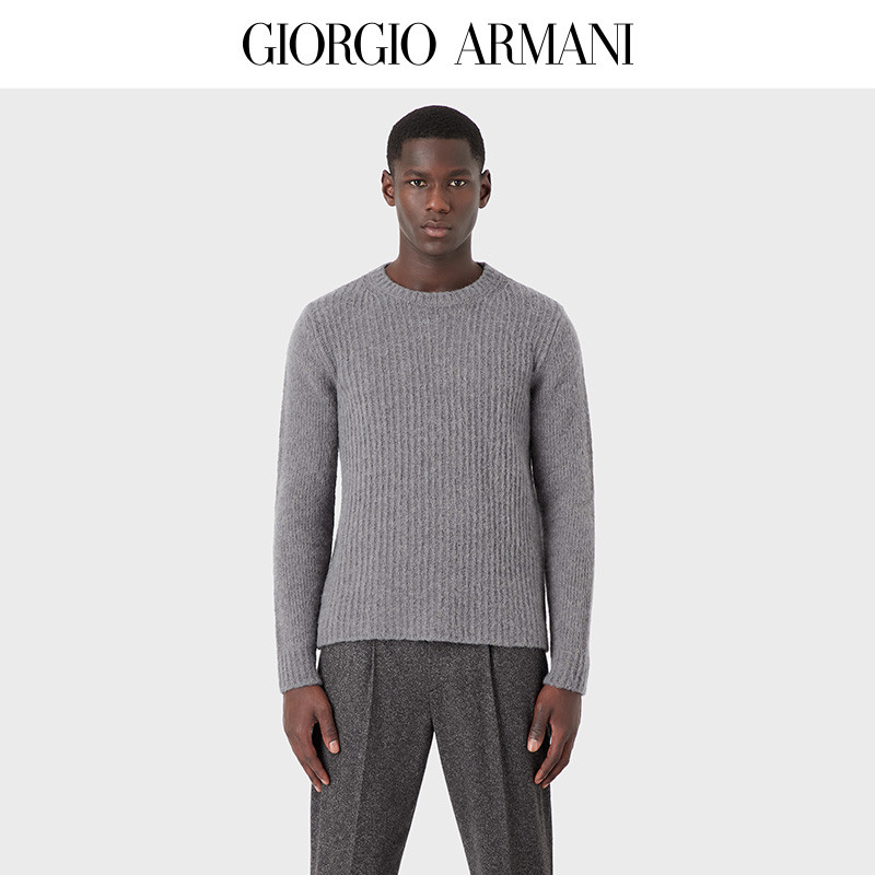เสื้อถัก GIORGIO ARMANI สำหรับผู้ชาย ฤดูหนาว 2022 นุ่มและอบอุ่น