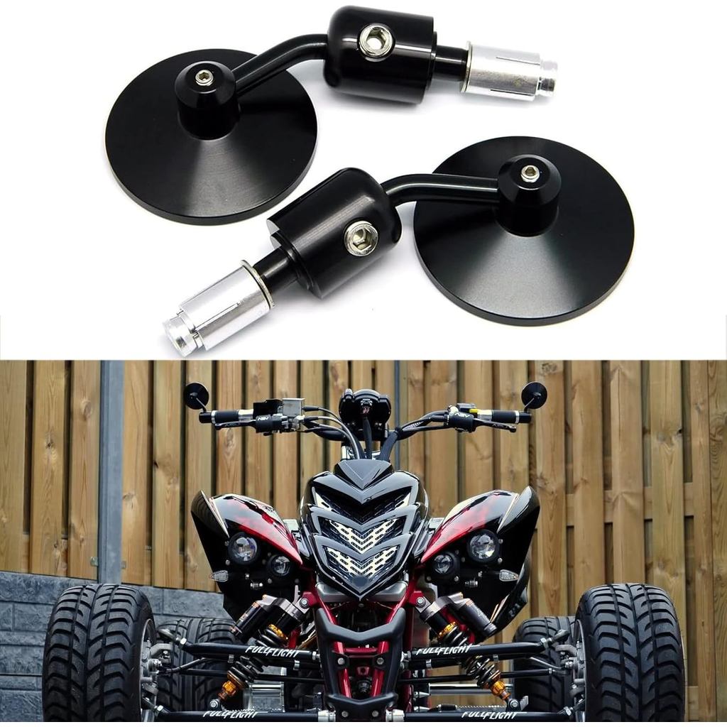 Round 7/8" Handle Bar End Motorcycle Side Mirrors Compatible With Street Bike Cafe Racer Sports bike