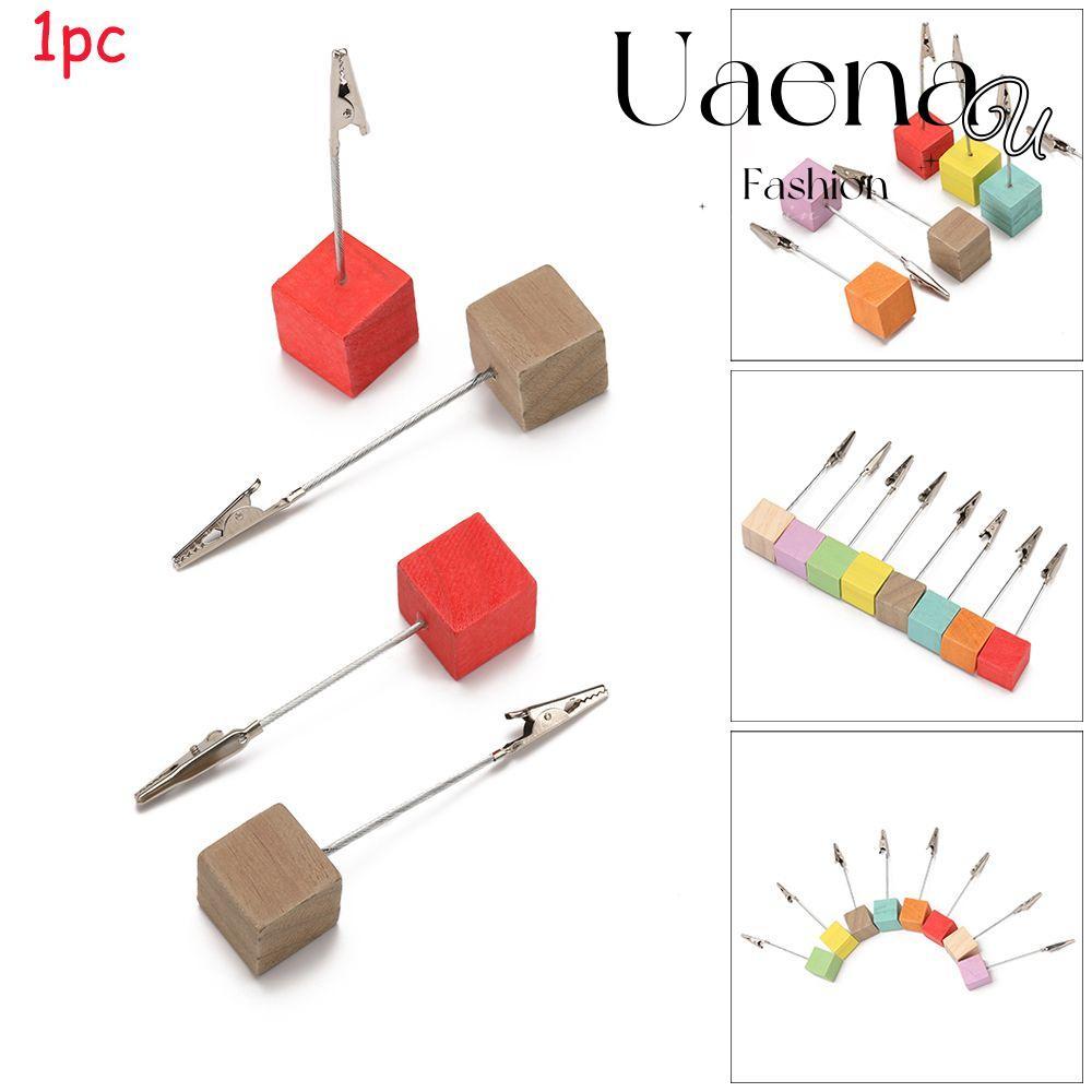 UAENAU 1PC Clamps Stand Square Shape Desktop Decorative Paper Clamp DIY Memorandum Photos Clips