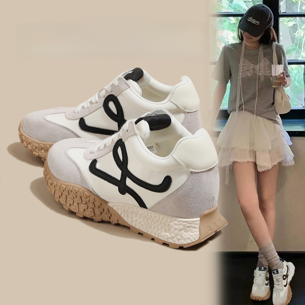 FOXER รองเท้าสุภาพสตรี ผ้าใบหนานุ่ม Retro สไตล์ casual ความสูง 7 ซม.