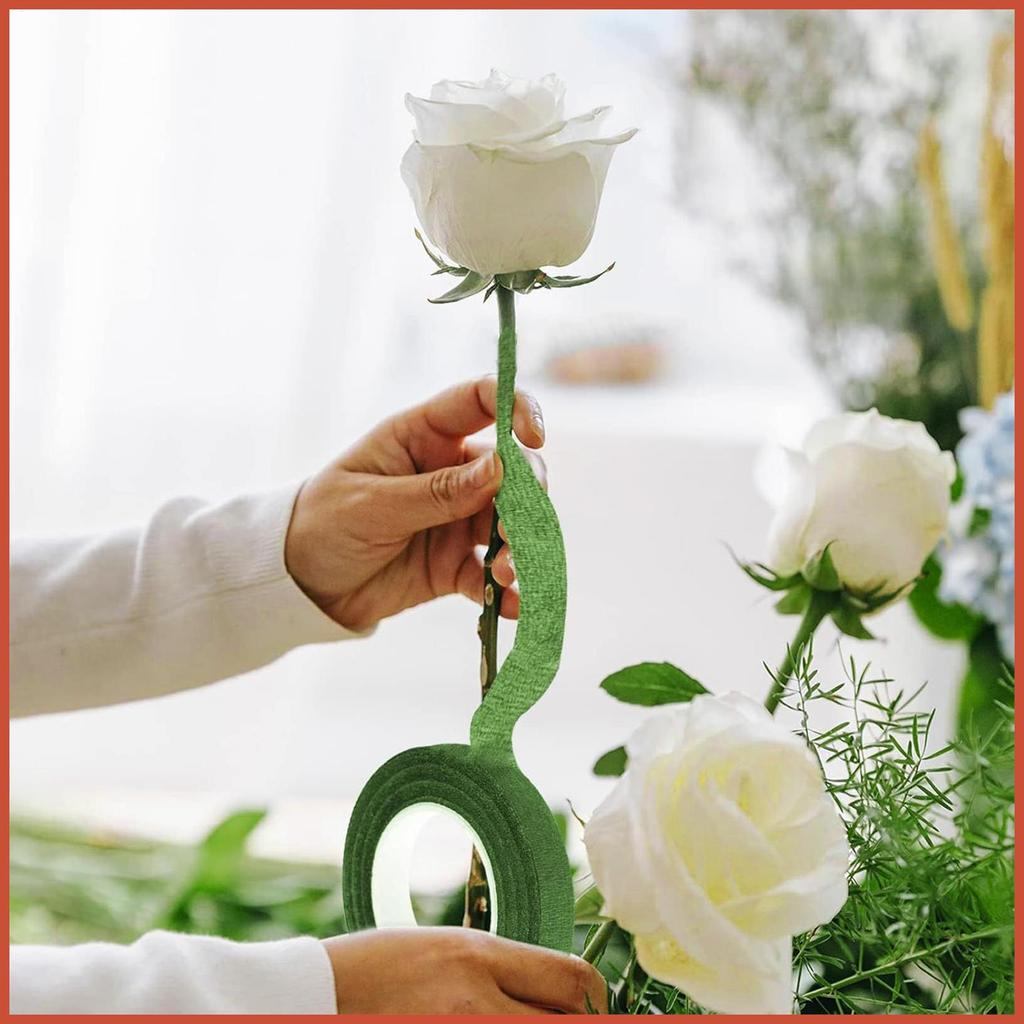 ดอกไม้เทปสําหรับช่อดอกไม้ 0.47in กว้าง Florist เทปสีเขียว 30 Gauge ชุดสําหรับ Journaling Photo Album
