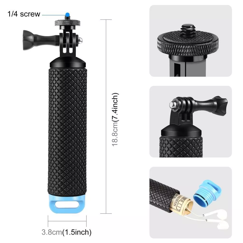 PULUZ PU868B ด้ามจับลอยน้ำสำหรับ GoPro Hero 12/11/10/9 Insta360 DJI Osmo thumbnail 6
