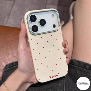 เคสไอโฟน17 สำหรับ IPhone 11 17 Air 15 13 16 12 Pro Max 15 14 16 Plus XR X XS SE 2 3 แฟชั่นนำโชค จุดแดง เนื้อหนัง ปกอ่อน