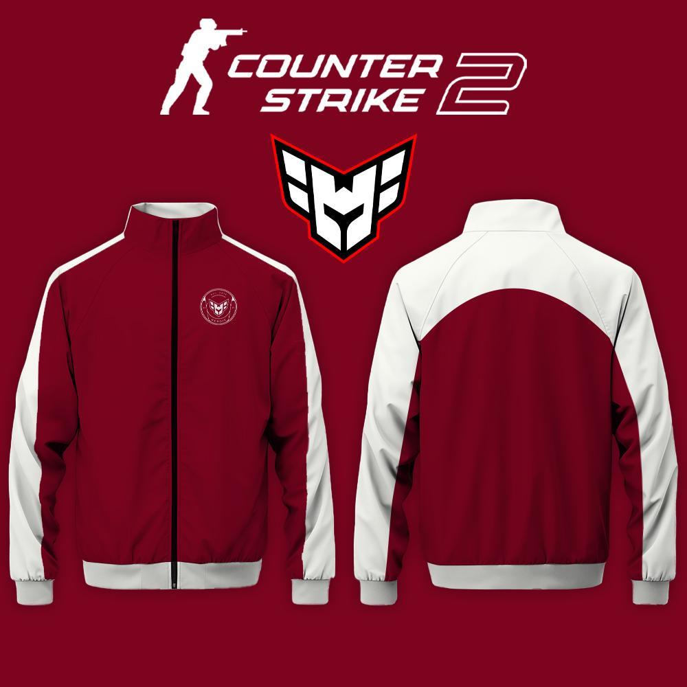 HEROIC Esports Club CSGO เสื้อแจ็คเก็ตผู้ชายสำหรับการฝึกอบรม ดีไซน์ปกยืนขึ้น.Zip up