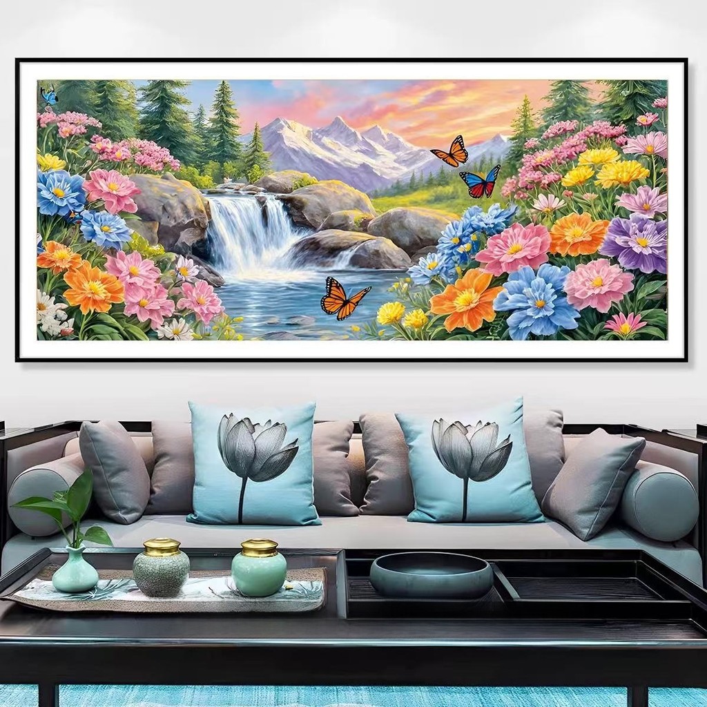 【150x65cm-11CT】ปักครอสติส 2025 สไตล์ใหม่ สีแห่งชาติ กลิ่นหอม ความอุดมสมบูรณ์ ห้องนั่งเล่น ตกแต่ง บรรยากาศ มือปัก