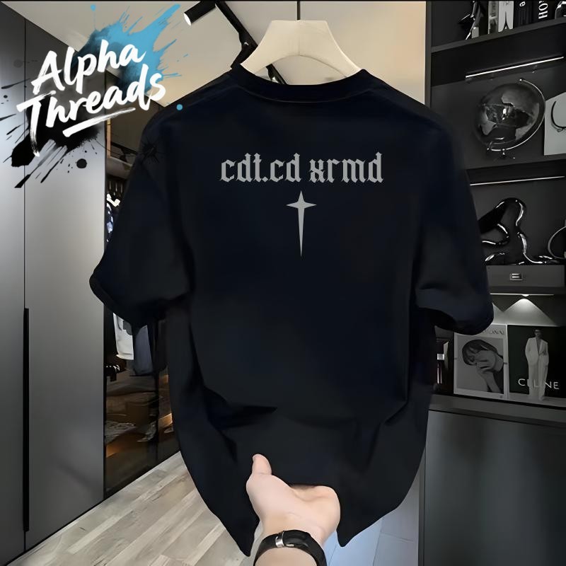 💥 เสื้อยืด oversize unisex สกรีนหน้าหลัง ลาย "cdt.cd hrmd" ผ้าคอตตอน100% เนื้อผ้าเกรดพรีเมียม คอกลม 