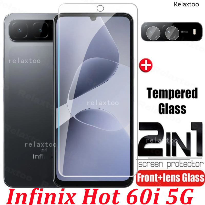2in1 9Hฝาครอบหน้าจอกระจกนิรภัยสําหรับInfinix Hot 60i hot60i InfinixHot60i 60 Pro Hot60Pro X6730 X672