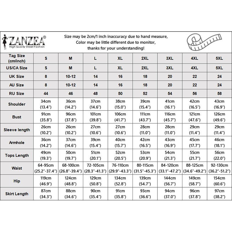 Zanzea ชุดเสื้อและกระโปรงสำหรับผู้หญิงสไตล์เกาหลี แขนสั้น คอปก พร้อมลายลูกไม้และยางยืด — صورة 2