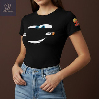 MCQUEEN DOUBLE LINING BASIC TOP FULL LENGTH POKEMON ROUND NECK PLAIN DL APPAREL tshirt women SPANDEX