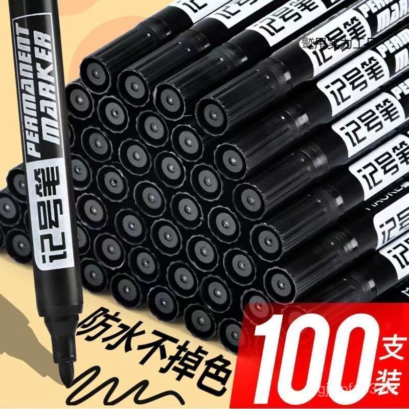 Black Logistics หัวหนา Quick-Drying กันน้ําไม่สามารถลบออก MARKER ปากกาหนึ่งกล่อง Express ปากกา MARKE