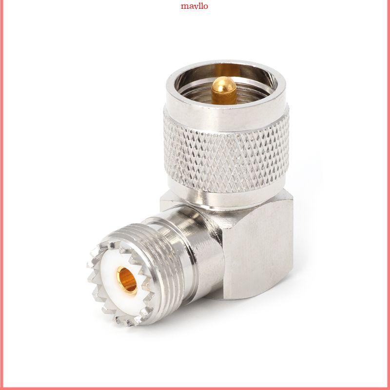 MAVLLO UHF PL259 ปลั๊กชาย SO239 แจ็คหญิงมุมขวา 90 องศา RF อะแดปเตอร์ Connec