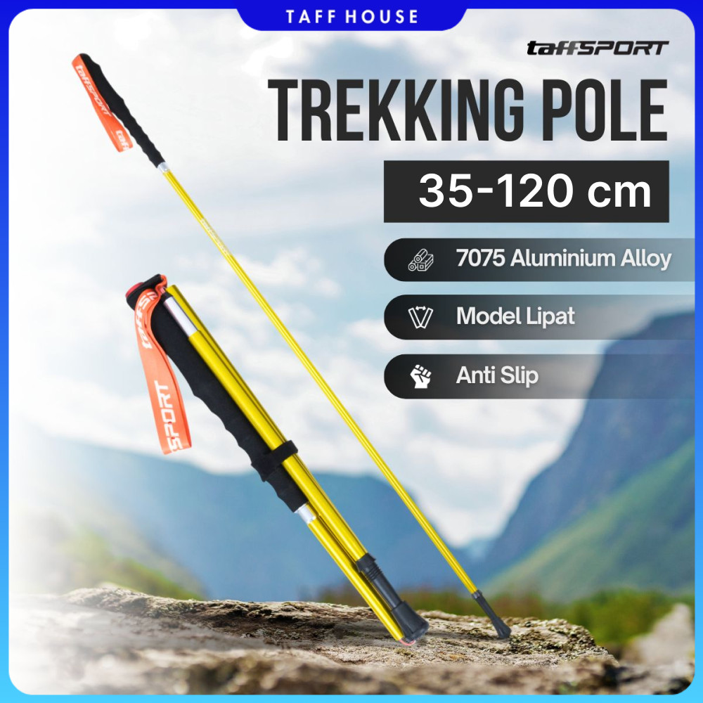 Taffisport ไม้เท้าเดินป่าแบบพับได้ Trekking Pole อลูมิเนียม 7075 120 ซม. - 7075