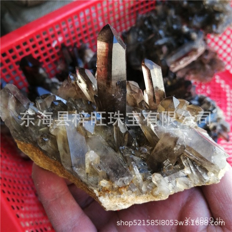 Purify Energy คอลัมน์ชาคริสตัลธรรมชาติ Smoky คริสตัล Donghai ตกแต่งบ้านคริสตัล Cluster หินหยาบชาคริส