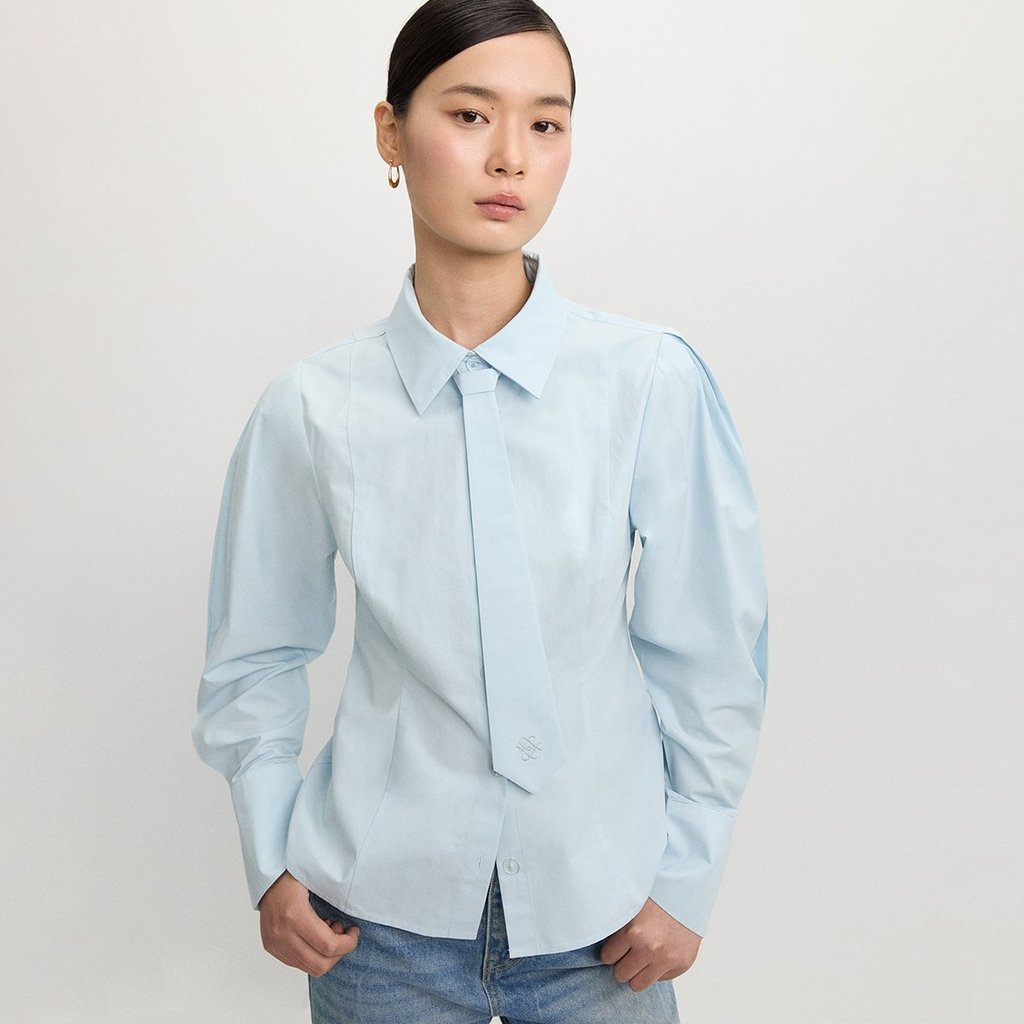 [Pomelo] เสื้อเชิ้ตผูกเนคไท / Button-Up Shirt With Tie - รูปที่ 5