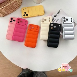 Compatible For iPhone 14 Pro Max 14 Plus 13 12 11 Pro Max 14ProMax 13ProMax Phone Case Cute Simple Trendy Candy Color Shockproof Soft Winter Puffer Jacket Casing Cases Back Cover