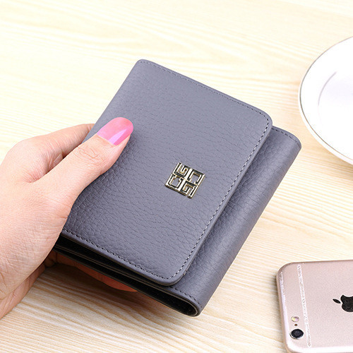 perota brand กระเป๋าสตางค์แบบสั้นสำหรับผู้หญิงรุ่นใหม่ของเกาหลีหนังแท้สามพับ RFID กระเป๋าสตางค์ยุโรป