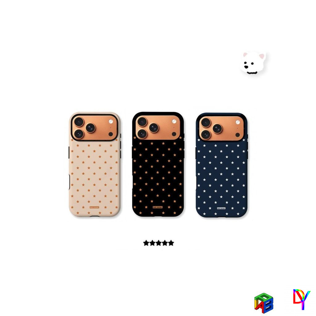 ดาวที่เรียบง่ายและหรูหรา Iphone 17Promax 17/16/15promax ฟิล์ม 2-in-1 เคสสองชั้น 14/13Promax 12Pro/11promax 7/8Plus Xsmax เคสโทรศัพท์ป้องกันการล่มสลาย
